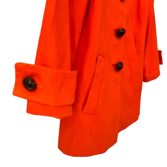 Zara Women's Basic Cropped Jacket Bold Stylish Orange 100% Heavy Cotton Size S - Picture 4 of 17